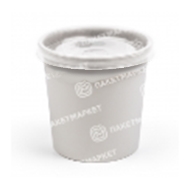 Белый контейнер под суп с прозрачной крышкой DOECO SOUP W