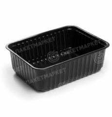 Контейнер одноразовый 1000 мл 179х132 мм черный для еды, фото 