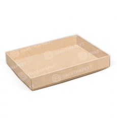 Коробка под шоколадку и 8 конфет, белая с окном 19*19*3,8 см