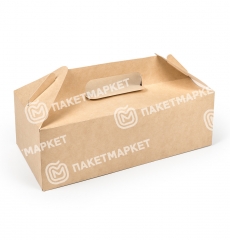 BOX HANDLE коробка бумажная для переноски еды | фото BOX HANDLE коробка для еды на вынос | фото