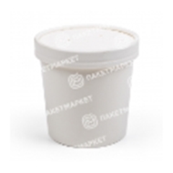 Белый бумажный контейнер под суп DOECO SOUP W